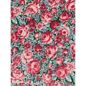 Quilting Fabric By The Yard Mauve Rose Peter Pan Vtg Green 44 Wide Small Print
